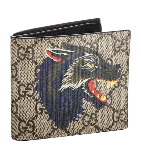 gucci wolf mens wallet|black gucci signature zipper wallet.